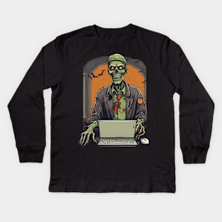 Zombie computer scientist software developer geek Kids Long Sleeve T-Shirt